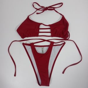SHEIN Burgandy Red Bikini Women's Medium 2 Piece Swimsuit NWOT